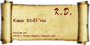 Kapp Diána névjegykártya